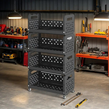 Multi-functional Kitchen Rack Movable Multi-layer Snack Storage Cart Shelf