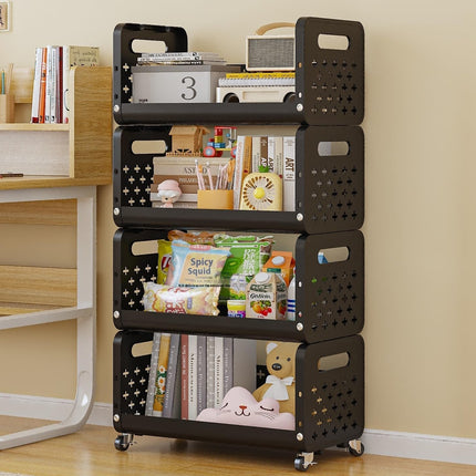 Multi-functional Kitchen Rack Movable Multi-layer Snack Storage Cart Shelf