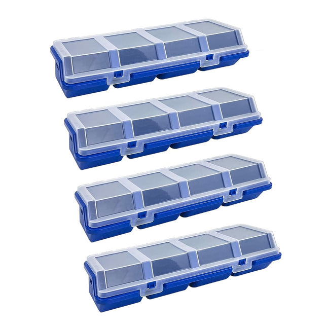 4X Small Sorted Screw Parts Box Small Plastic Component Box With Slant Mouth Lid