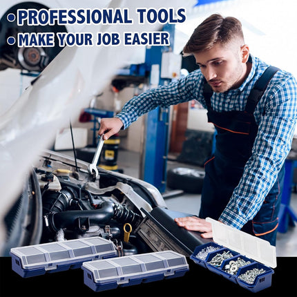 4X Small Sorted Screw Parts Box Small Plastic Component Box With Slant Mouth Lid