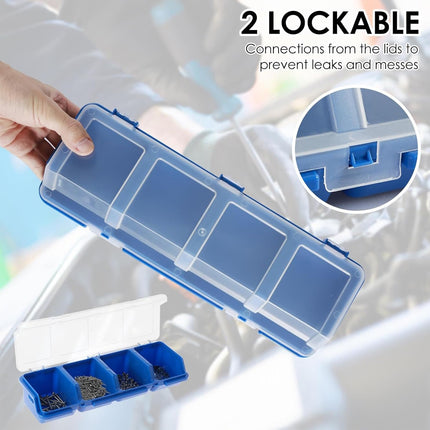 4X Small Sorted Screw Parts Box Small Plastic Component Box With Slant Mouth Lid