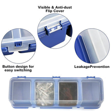 4X Small Sorted Screw Parts Box Small Plastic Component Box With Slant Mouth Lid