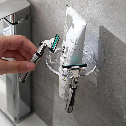 Toothbrush Holder Wall Mount Sucker Bathroom Suction Cup Toothpaste Storage Rack - Aimall