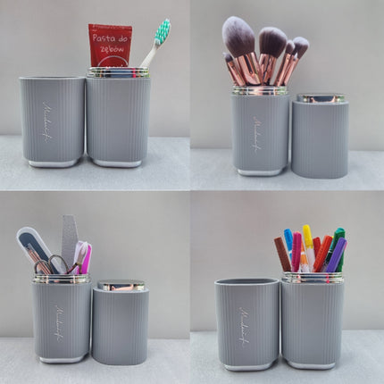 2-in-1 Travel Tooth Cup Portable With Lid Toothbrush Storage Case Toiletry Set