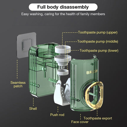 Automatic Toothpaste Dispenser Wall Mounted Toothpaste Squeezer Bathroom