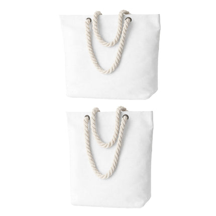 Blank Canvas Tote Bags 3 Pack Rope Handles Two Sizes