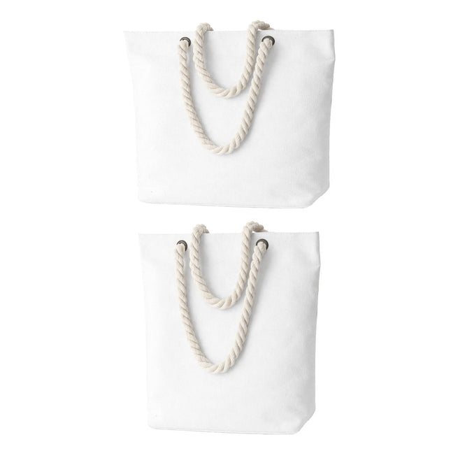 Blank Canvas Tote Bags 3 Pack Rope Handles Two Sizes