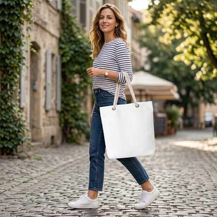 Blank Canvas Tote Bags 3 Pack Rope Handles Two Sizes