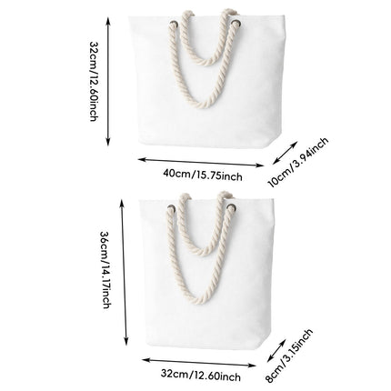 Blank Canvas Tote Bags 3 Pack Rope Handles Two Sizes