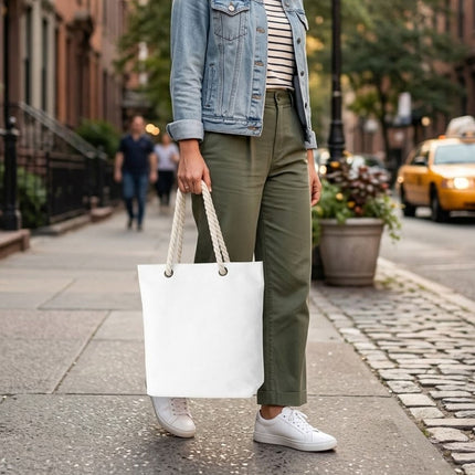 Blank Canvas Tote Bags 3 Pack Rope Handles Two Sizes