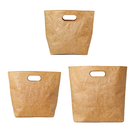 Washable Kraft Style Paper Tote Bag Built In Handle