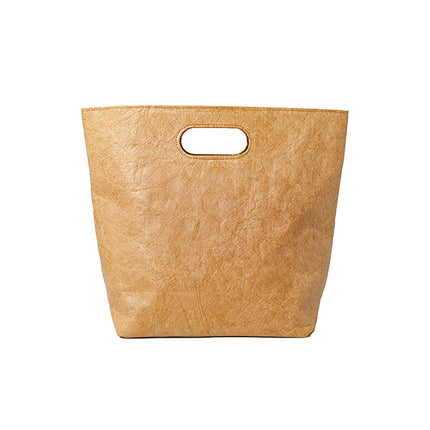 Washable Kraft Style Paper Tote Bag Built In Handle