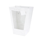 White Window Flower Gift Bags 10 Pack 2 Sizes