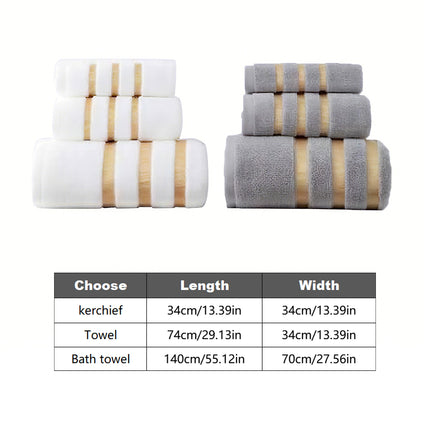 3pcs Soft Face Towels Absorbent for Home Bathroom Daily Use Quick Dry Towels