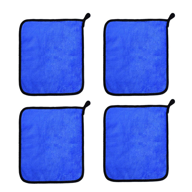 4pcs Car Wash Towels Double Sided Cleaning Wipe Microfiber Cloths Auto Detailing