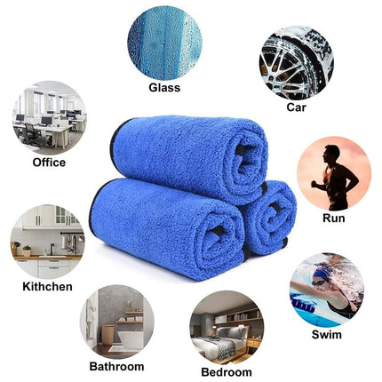 4pcs Car Wash Towels Double Sided Cleaning Wipe Microfiber Cloths Auto Detailing
