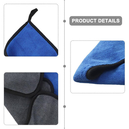 4pcs Car Wash Towels Double Sided Cleaning Wipe Microfiber Cloths Auto Detailing