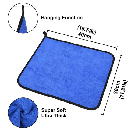 4pcs Car Wash Towels Double Sided Cleaning Wipe Microfiber Cloths Auto Detailing