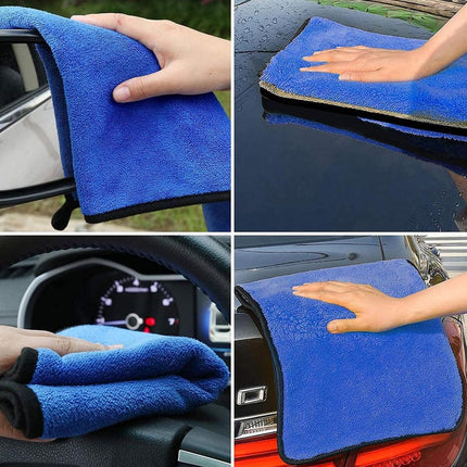 4pcs Car Wash Towels Double Sided Cleaning Wipe Microfiber Cloths Auto Detailing