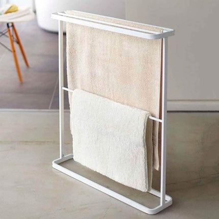 Freestanding Bathroom Towel Rack Metal 64.5x15x75cm Black/White Space Saving