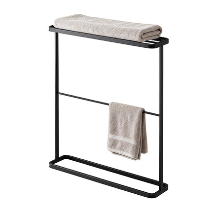 Freestanding Bathroom Towel Rack Metal 64.5x15x75cm Black/White Space Saving