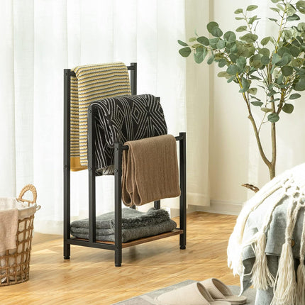3 Bar Metal Towel Storage Rack 40x28x80.3cm Durable for Bathroom Bedroom Use