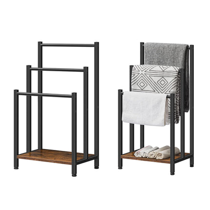 3 Bar Metal Towel Storage Rack 40x28x80.3cm Durable for Bathroom Bedroom Use