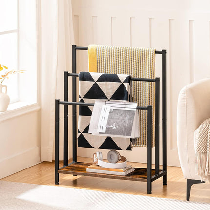 3 Bar Metal Towel Storage Rack 40x28x80.3cm Durable for Bathroom Bedroom Use