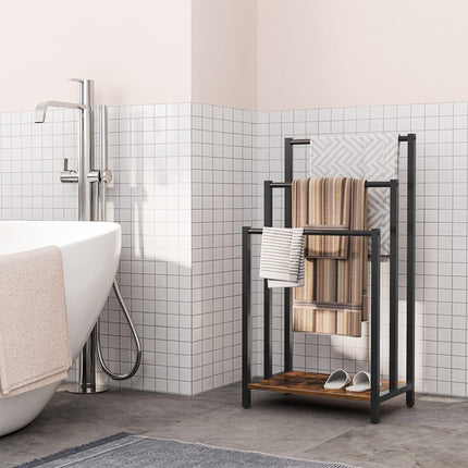 3 Bar Metal Towel Storage Rack 40x28x80.3cm Durable for Bathroom Bedroom Use