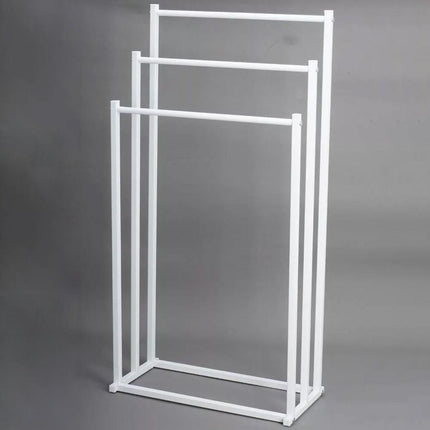 3 Tier Metal Towel Rack Freestanding 3 Bars Drying Shelf Holder Stand Organizer