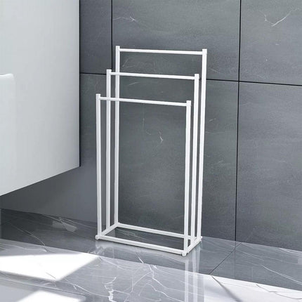 3 Tier Metal Towel Rack Freestanding 3 Bars Drying Shelf Holder Stand Organizer