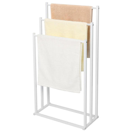 3 Tier Metal Towel Rack Freestanding 3 Bars Drying Shelf Holder Stand Organizer