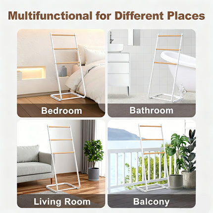 Simple L-Shaped Metal Towel Drying Rack Stable for Clothes Towel Storage Indoor