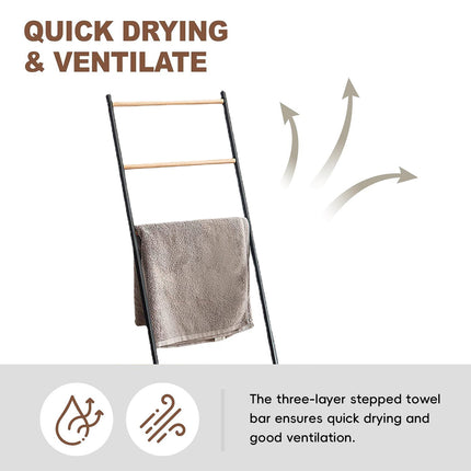 Simple L-Shaped Metal Towel Drying Rack Stable for Clothes Towel Storage Indoor