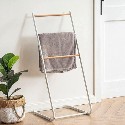 Simple L-Shaped Metal Towel Drying Rack Stable for Clothes Towel Storage Indoor
