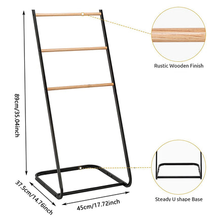 Simple L-Shaped Metal Towel Drying Rack Stable for Clothes Towel Storage Indoor