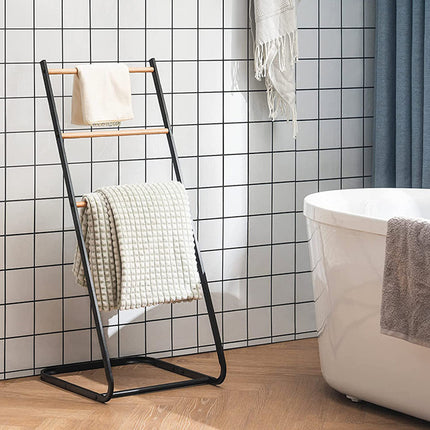 Simple L-Shaped Metal Towel Drying Rack Stable for Clothes Towel Storage Indoor