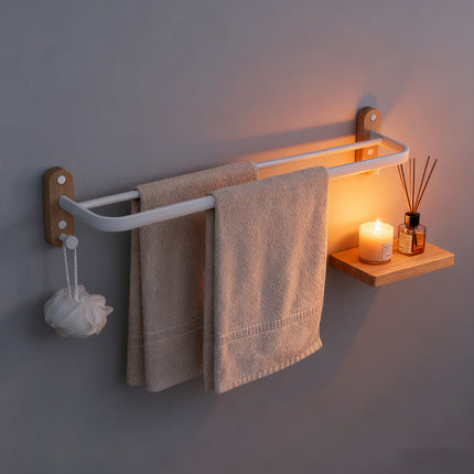 Bathroom Towel Rack Space Saving Durable Material for Restroom Washroom Storage