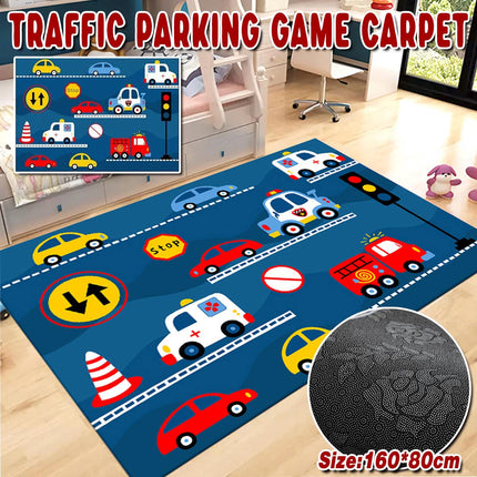 Cartoon Traffic Play Mat Kids Room Rug Car Track Game Floor Carpet Non Slip
