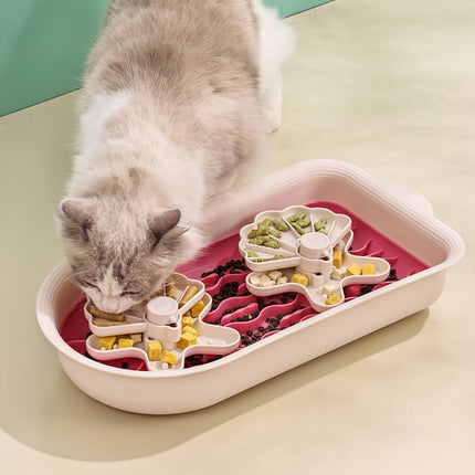 Dog Feeding Bowl Slow Food Dish Anti Gulp Pet Feeder Non Slip Dog Basin Puppy