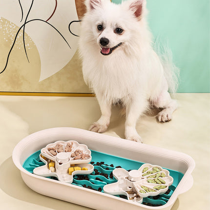 Dog Feeding Bowl Slow Food Dish Anti Gulp Pet Feeder Non Slip Dog Basin Puppy
