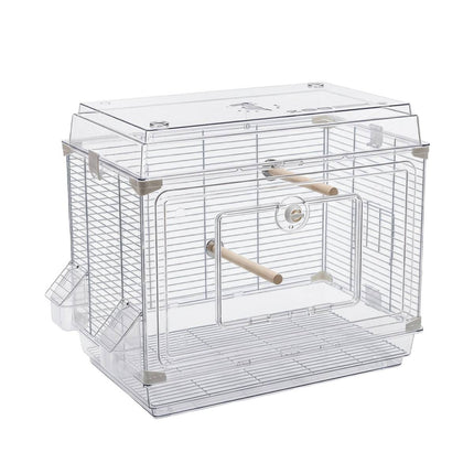 Extra Large Transparent Bird Cage Panoramic Parrot Villa with Perches Bowls