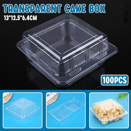 100PCS Transparent Pastry Box Hamburger Cake Box Bakery Packaging Container