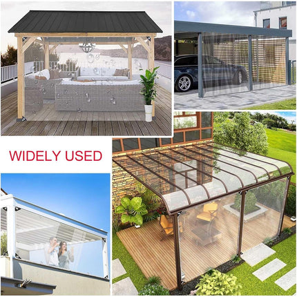Clear PVC Tarpaulin Tarp With Grommets Heavy Duty Waterproof Patio Ground Cover