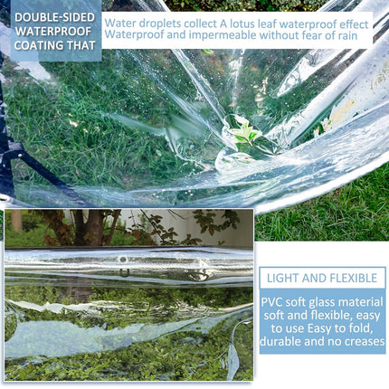 Clear PVC Tarpaulin Tarp With Grommets Heavy Duty Waterproof Patio Ground Cover