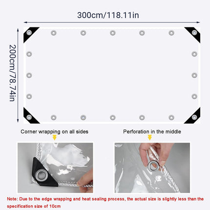 Clear PVC Tarpaulin Tarp With Grommets Heavy Duty Waterproof Patio Ground Cover