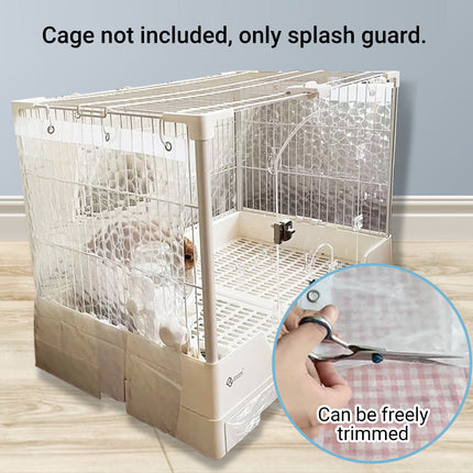 Transparent Cage Splash Guard EVA Cover for Rabbit Hutch Wall Protector Trim Fit