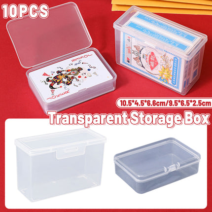10PCS Card Storage Box Transparent Plastic Holder ID Business Card Organizer