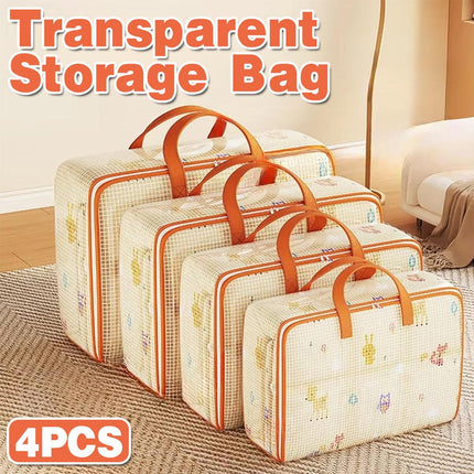 4pcs Large Capacity Quilt Storage Bags for Clothes Luggage Moving Organising Bag
