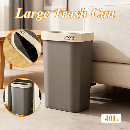 40L Large Capacity Garbage Bin Trash Can Kitchen Bathroom Bin Waste Bin Durable